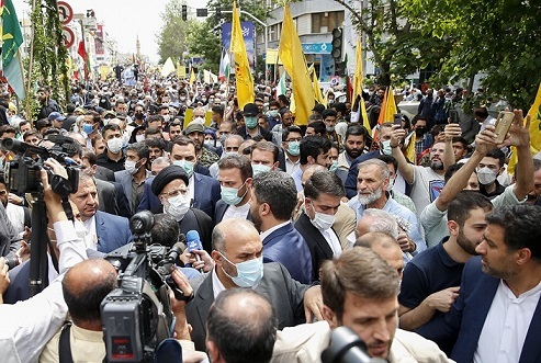 مراسم راهپیمایی روز جهانی قدس در تهران+تصاویر مسئولین