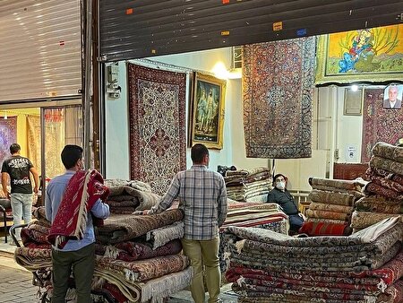 رسم جالب بازار فرش‌‌فروش‌ها در قلب تهران
