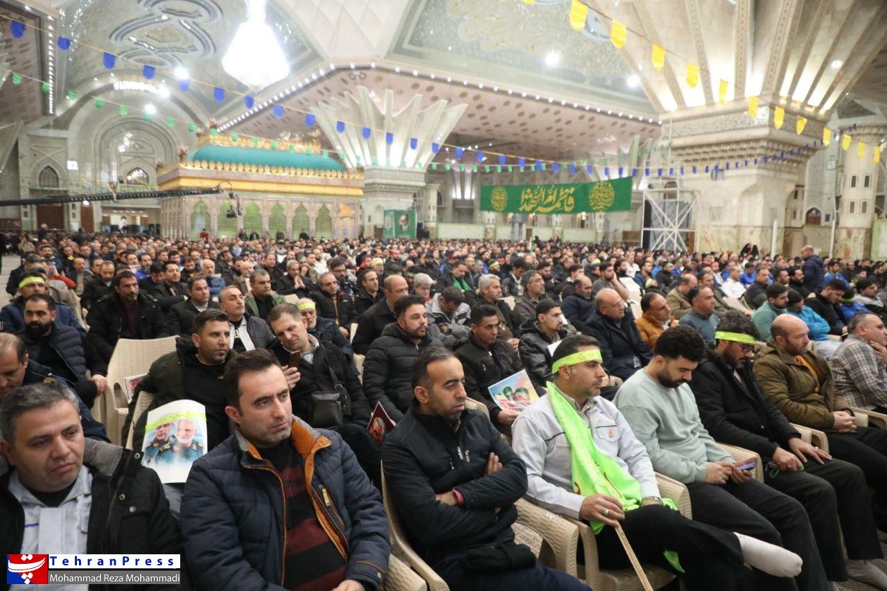 عکس| برگزاری همایش کارگران در مسیر حاج قاسم