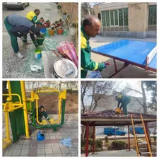 رنگ‌آمیزی نمادهای پارکی در منطقه ۱۷