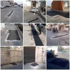 اجرای عملیات لکه گیری آسفالت