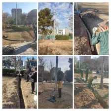 نصب ۷ پایه برج نوری در بوستان نرگس