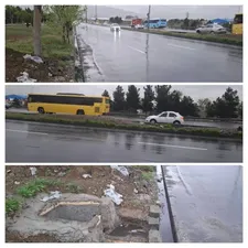 رفع آبماندگی عرشه پل کفش ملی در منطقه ۲۱