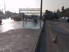 آغاز عملیات بتن‌ریزی جزیره میانی بزرگراه آزادگان