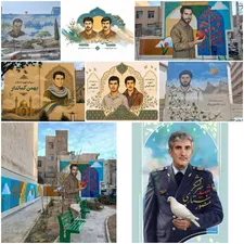 ترسیم نقاشی دیواری شهدای والامقام در منطقه۱۳